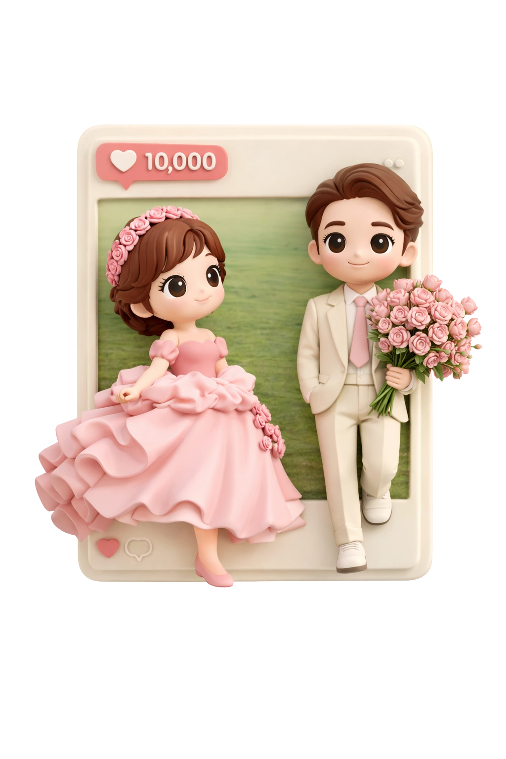 Framed Couple Figurine custom photo design sample