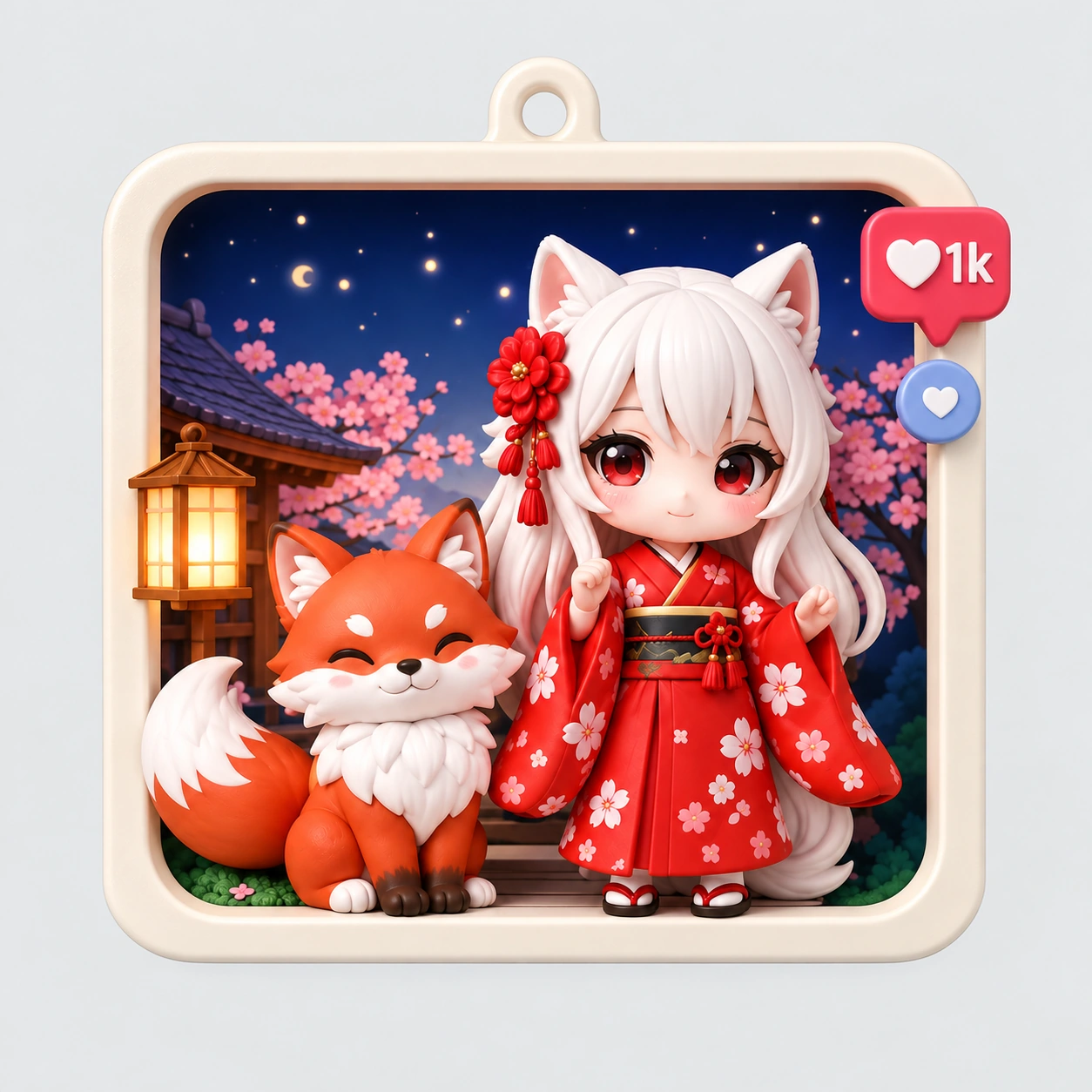 Framed Person & Pet Charm custom photo design sample
