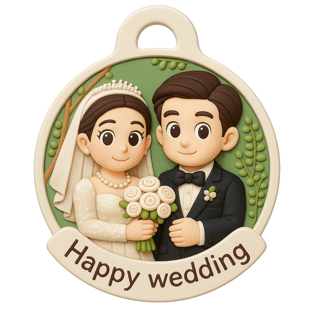 Round Relief Charm custom photo design sample